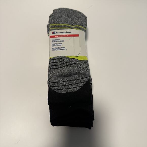 Champion Men’s Performance Fit Ankle Socks 4-Pack Sz 6-12 Cushioned Compression - Picture 3 of 3